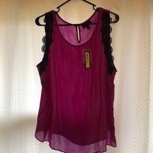 Worthington Lace Trimmed Top